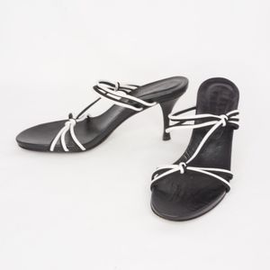 Donald J. Pliner Black & White Thin Strap Heels